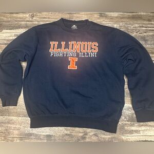 Illinois Crewneck - Fighting Illini - Embroidered Sweatshirt - Men’s Large - GUC